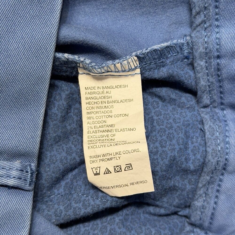 IZOD Saltwater Mens 36 Stretch Chino Shorts Blue Flat Front Casual 9.5 Inseam - Picture 5 of 9